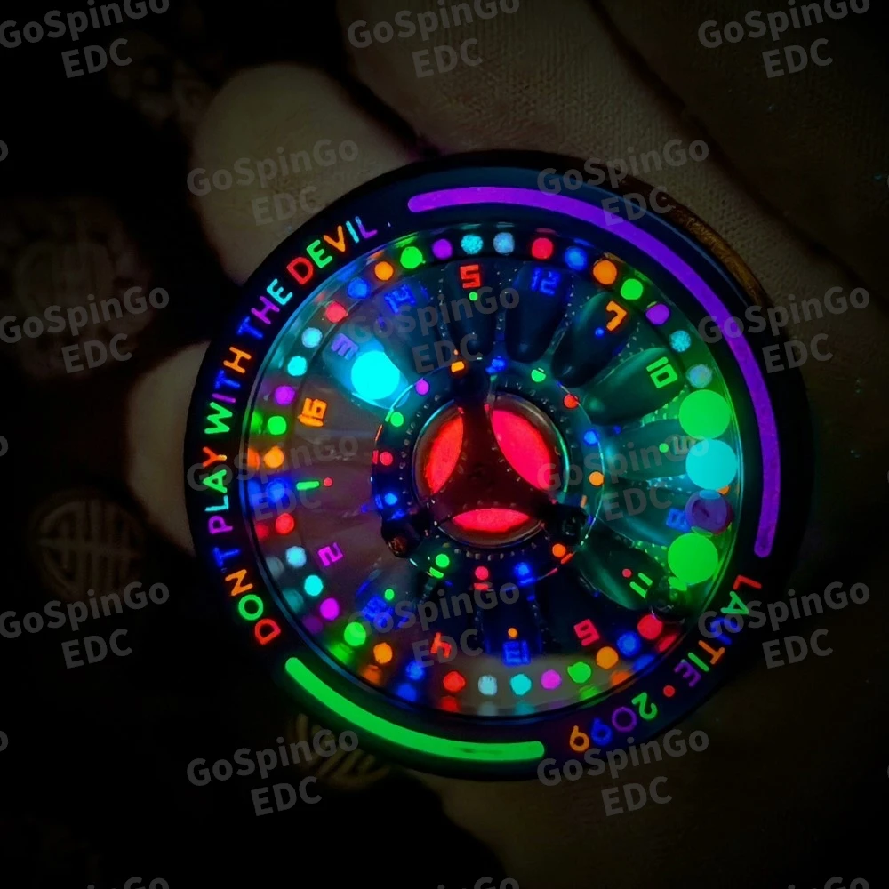 LAUTIE EDC Luminous Handmade Carving Carnival Fidget Spinner 2099 Series Titanium Fidget Toys For Adults Fidget Spinner