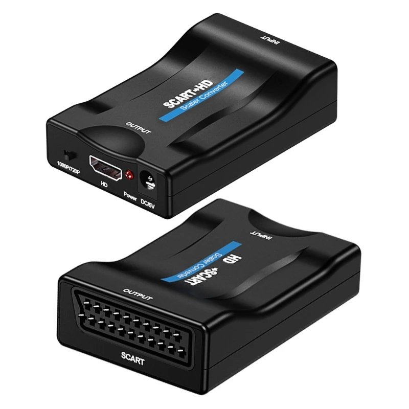 

1080P SCART to Video Upscale Converter Adapter with USB Cable