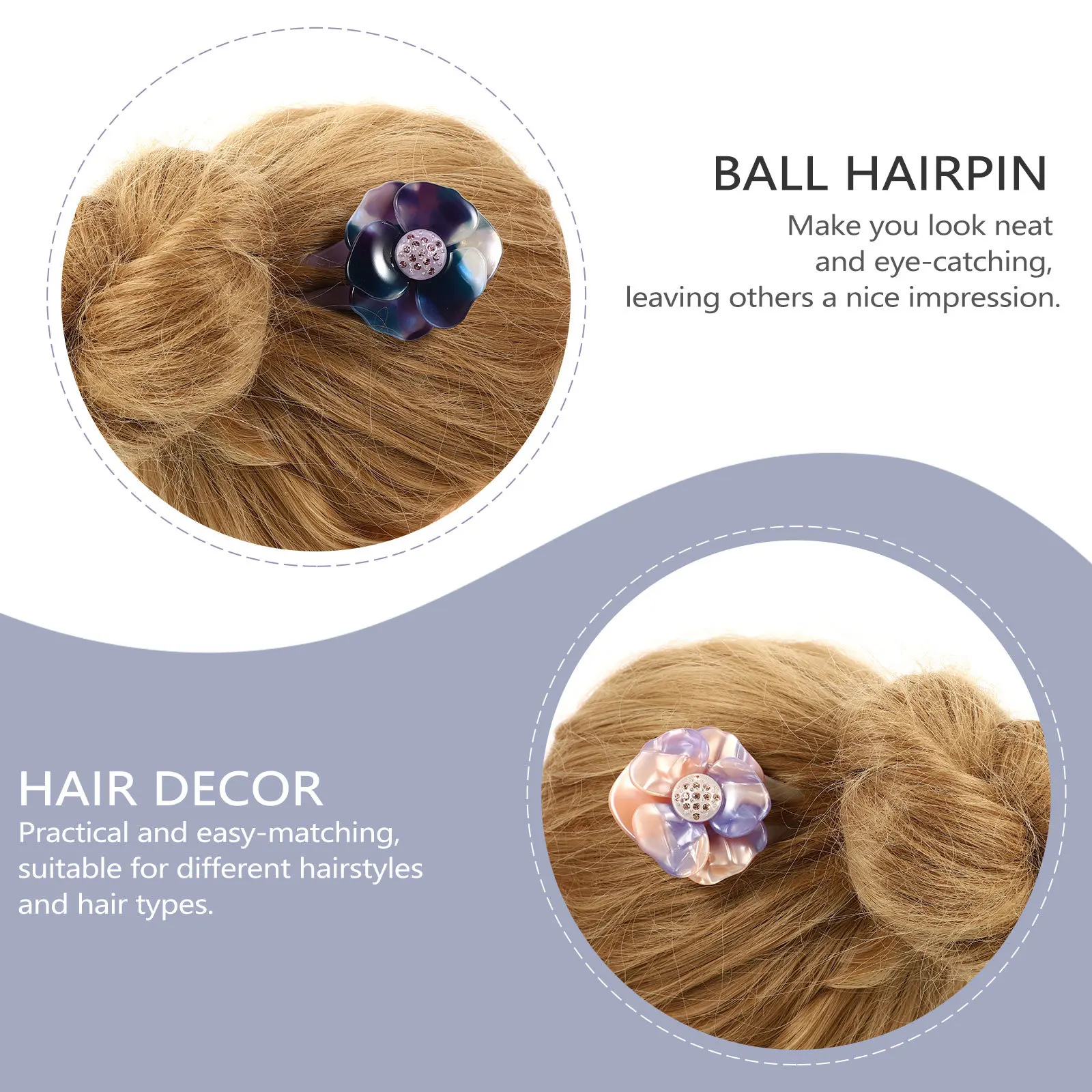 

Chinese Style Rhinestone Hair Chopstick Traditional Floral Hairpin Retro Elegant Hairpin for Girls Women Daily Use