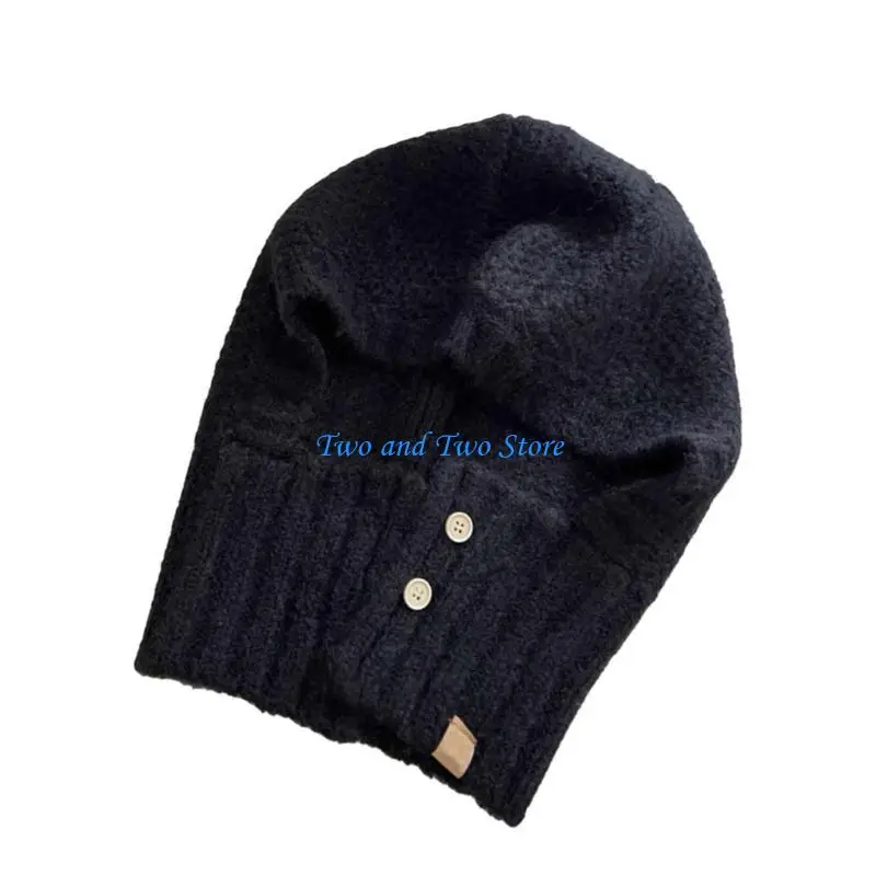 

HX6F Knit Hat Pullover Warm Skull Caps Knitted Hat Party Club Accessories