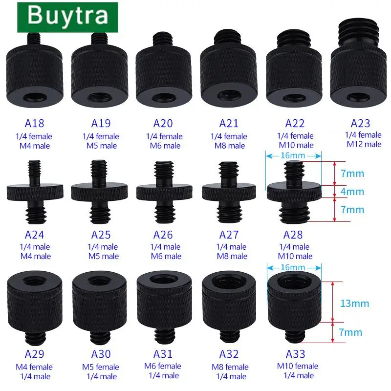 Адаптер для кронштейна проектора 1/4 в M4 M5 M6 M8 M10 дюйма, аксессуары для фотосъемки для зеркального фотоаппарата, винт для преобразования Адаптер для кронштейна проектора 1/4 в M4 M5 M6 M8 M10 дюйма, аксессуары для фотосъемки для зеркального фотоаппарата, винт для преобразования