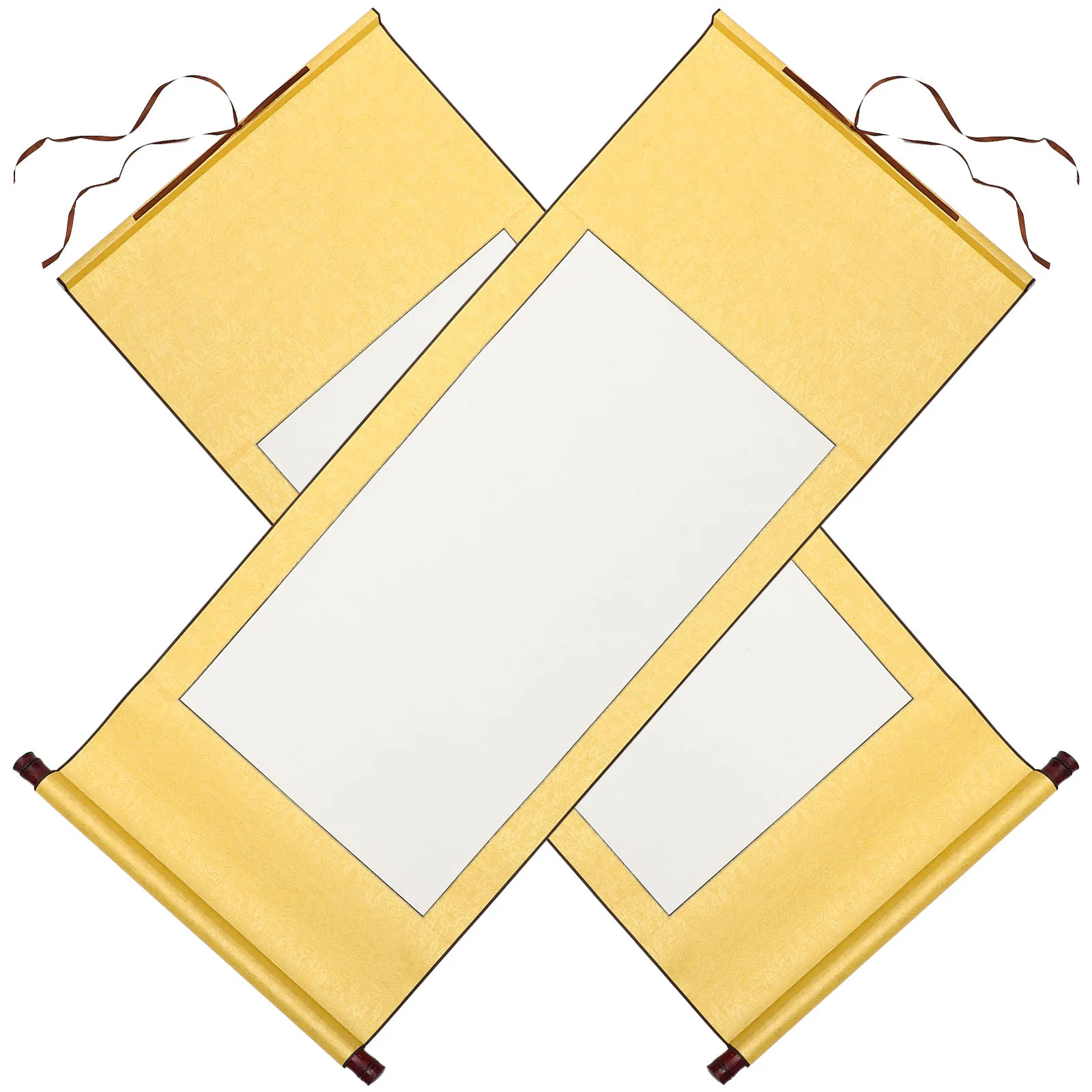 2Pcs Chinese Calligraphy Scroll Paper Blank Portable Painting Paper Durable Scroll Writing Accessory Perfect for Home Office