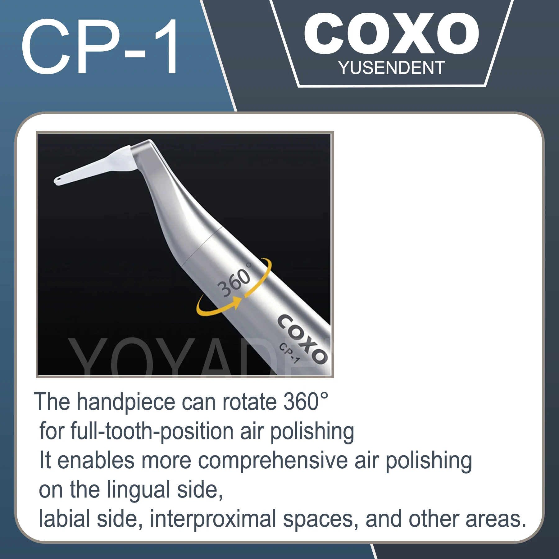 COXO CP-1/CP-2 Dental Air Polisher Prophy Jet  Air Polisher 0.7mm Small Caliber Nozzle Design 360 Degree Rotatable  4Holes