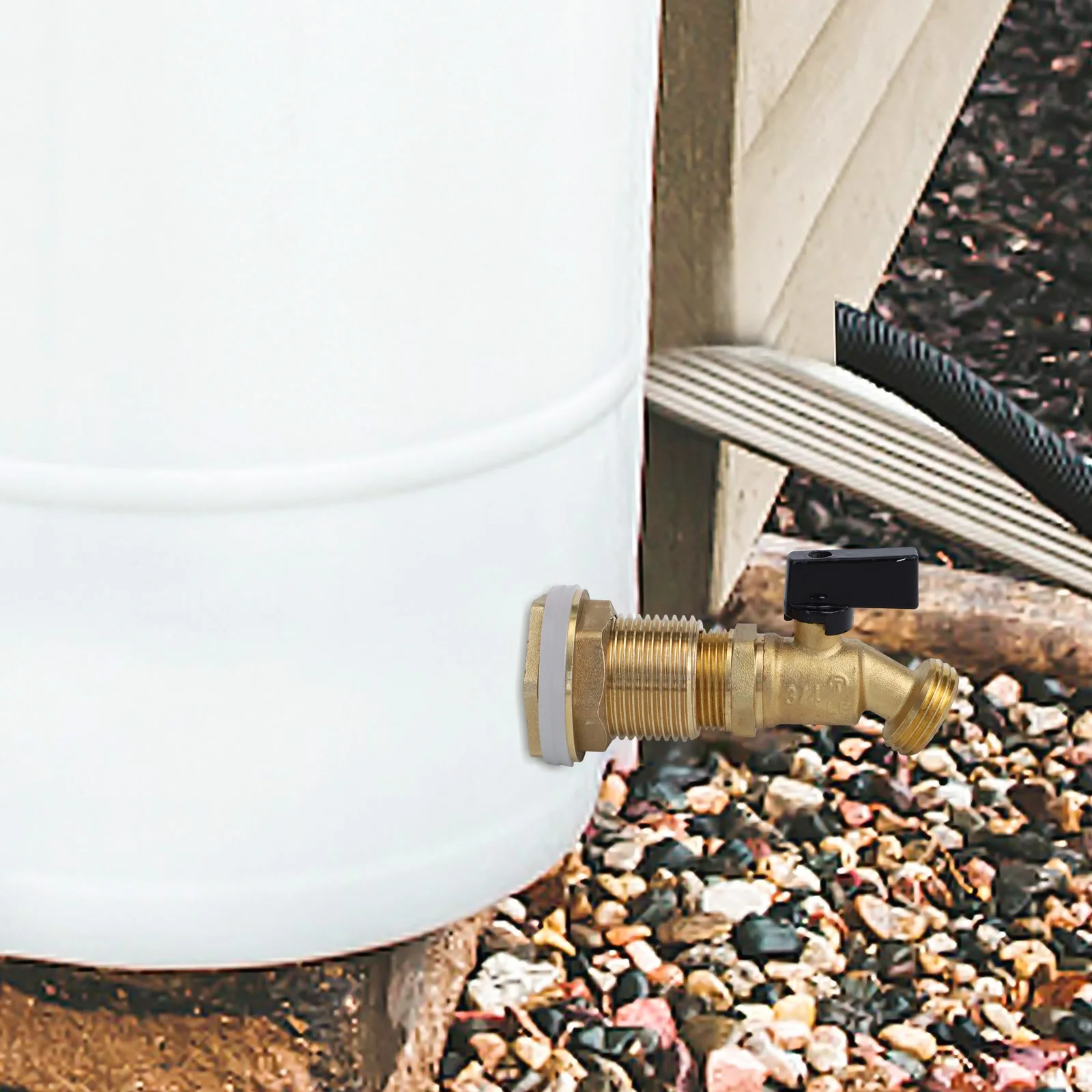 Brass Spigot for Rain Barrels with 3/4 NPT Female Ends and Quarter Turn Operation for Consistent Water Delivery