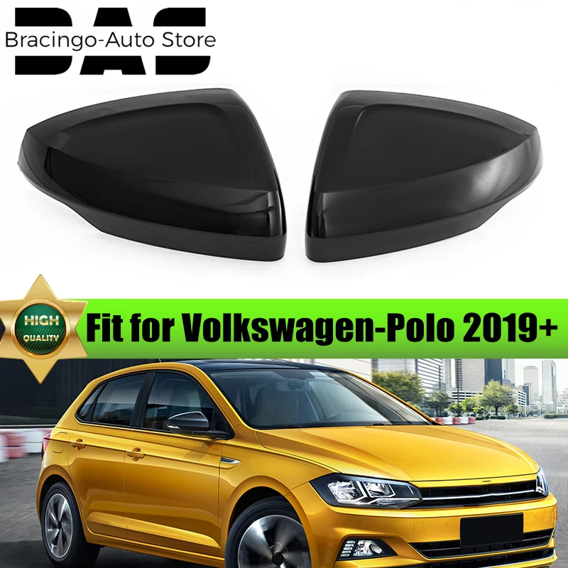 

Подходит для VW Polo MK6 2019 2020 2021 2022-23, боковая глянцевая черная крыла двери, зеркальная крышка, модель 2G0 857 537