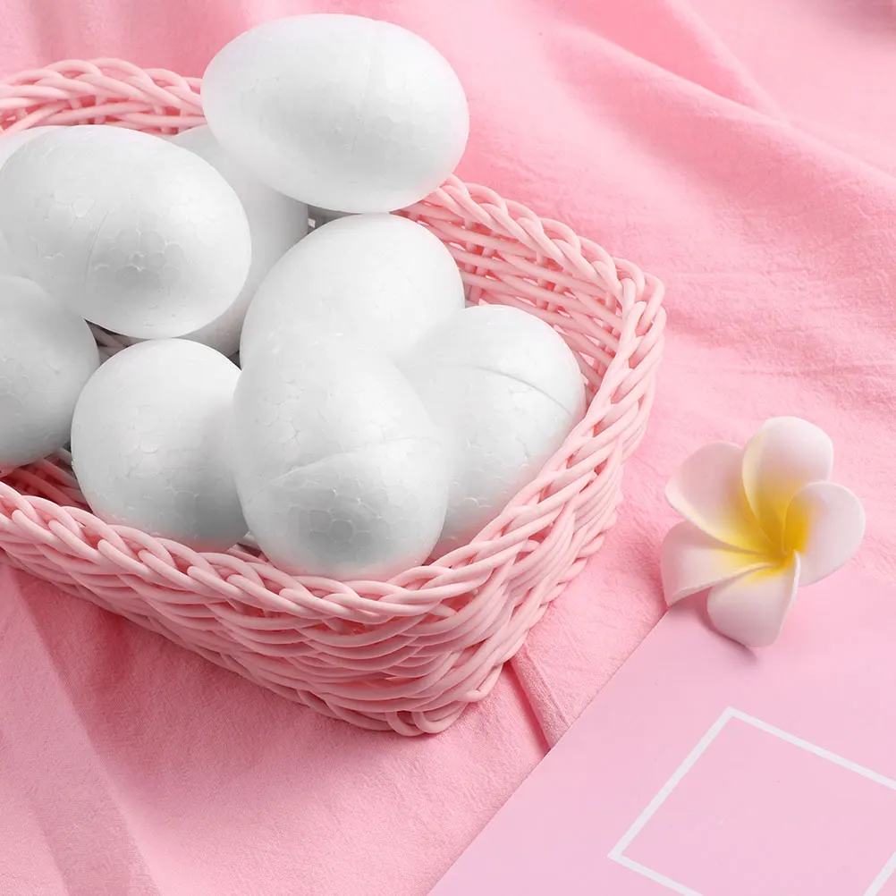 

30pcs Foam White Decorative Diy Egg Embryo DIY Painting Easter Craft Decorative Smooth Surface Family Fun