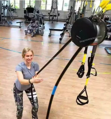 6-Speed Adjustable Resistance Pull Rope Trainer, Household Gym Outdoor Abdominal Aerobic Fitness Puller