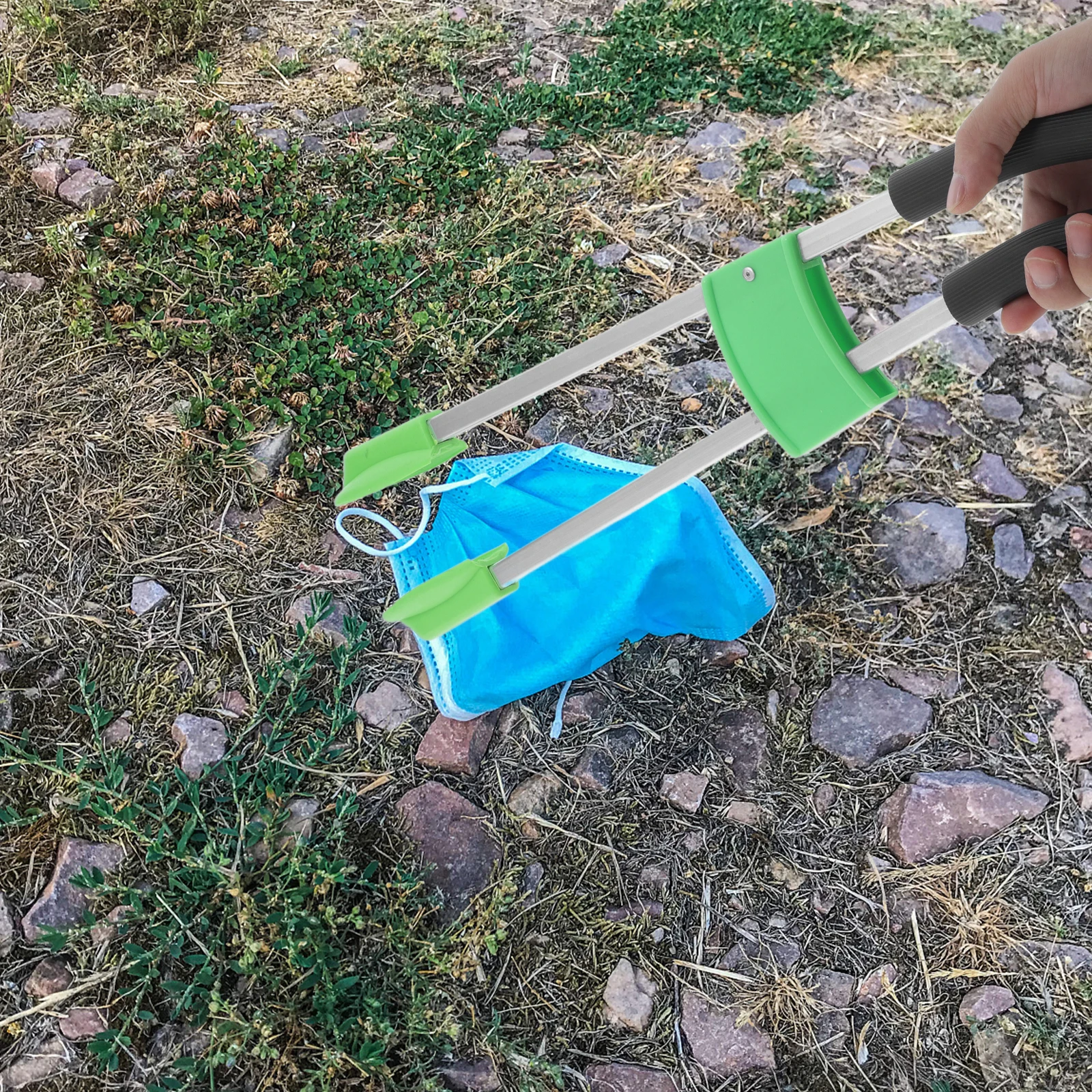 

Aluminum Alloy Trash Picker Durable Long Handle Cleaning Tool for Use Garbage Clip Grabber Shovel Spade