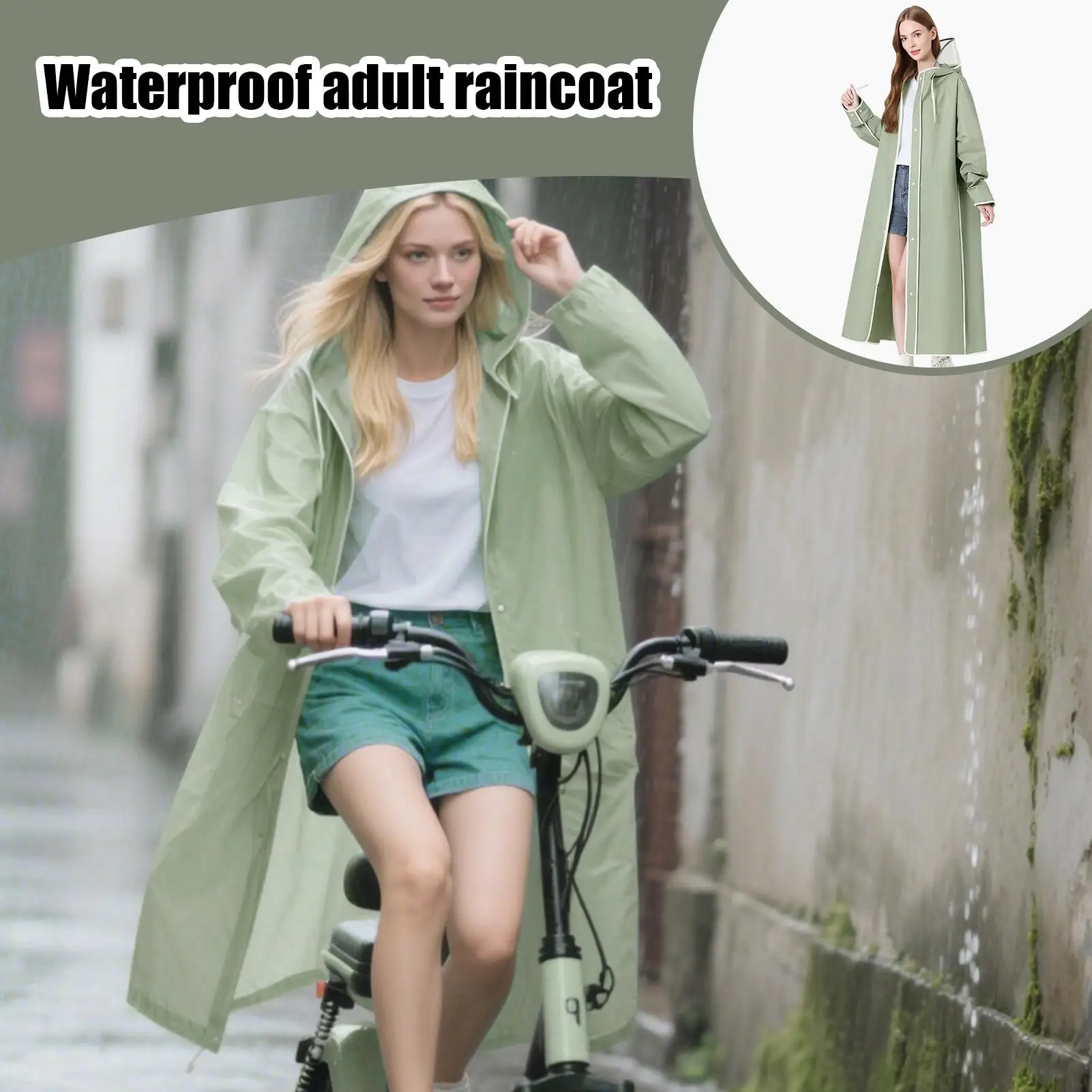 

Пончо для взрослых с капюшоном Длинное пончо от дождя для взрослых с рукавами Легкие плащи с регулируемой курткой на шнурке для