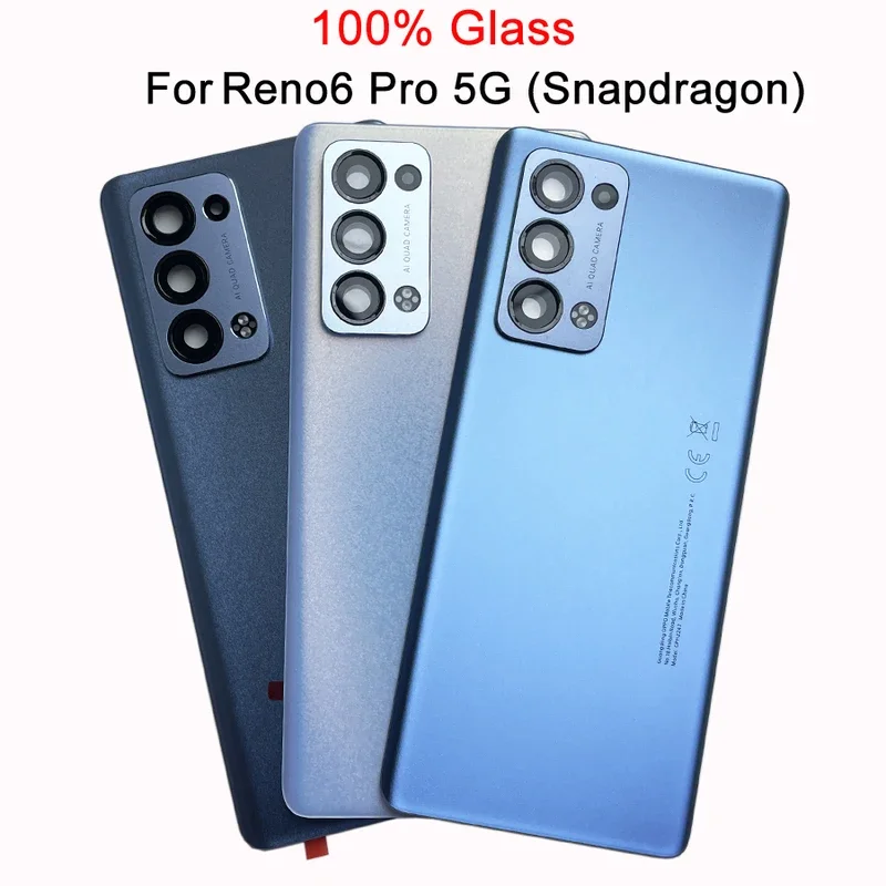 

Back Cover For Oppo Reno 6 Pro 5G Snapdragon Reno6 Battery Cover Housing With Camera Lens Repair