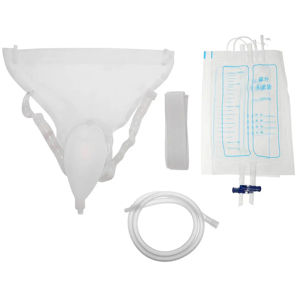 

1Set Portable Male Patient Urinal Bag Thickened Leakproof Urine Collection Bag Large Capacity Soft Silicone for Hospital Travel