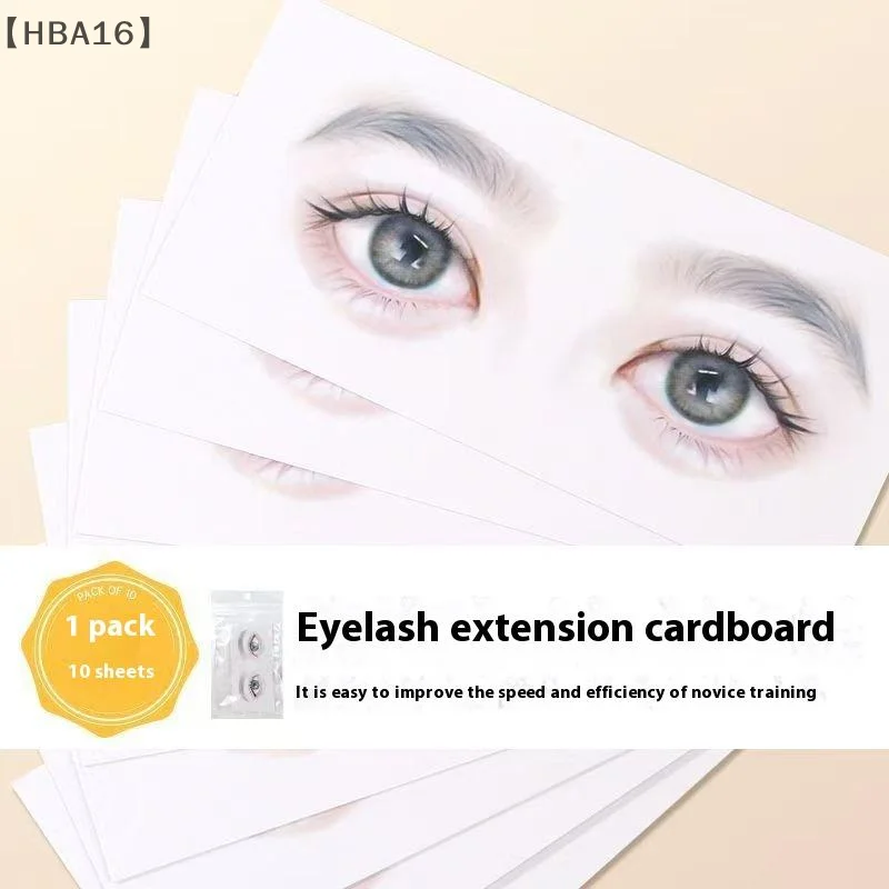 (HBA16) 10 個つけまつげカード初心者ラッシュマップチャートうっすらとしたまつげ再利用可能なメイクトレーニングまつげエクステンションツール Simulat