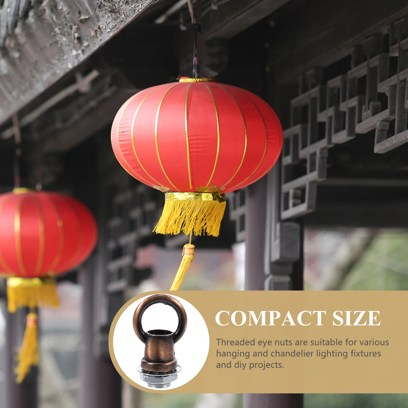 

Heavy Duty Eye Ring Hook Iron Lamp Parts Chandelier Screws Ceiling Hooks for Hanging Light Fixtures Loop Design Closed for Home