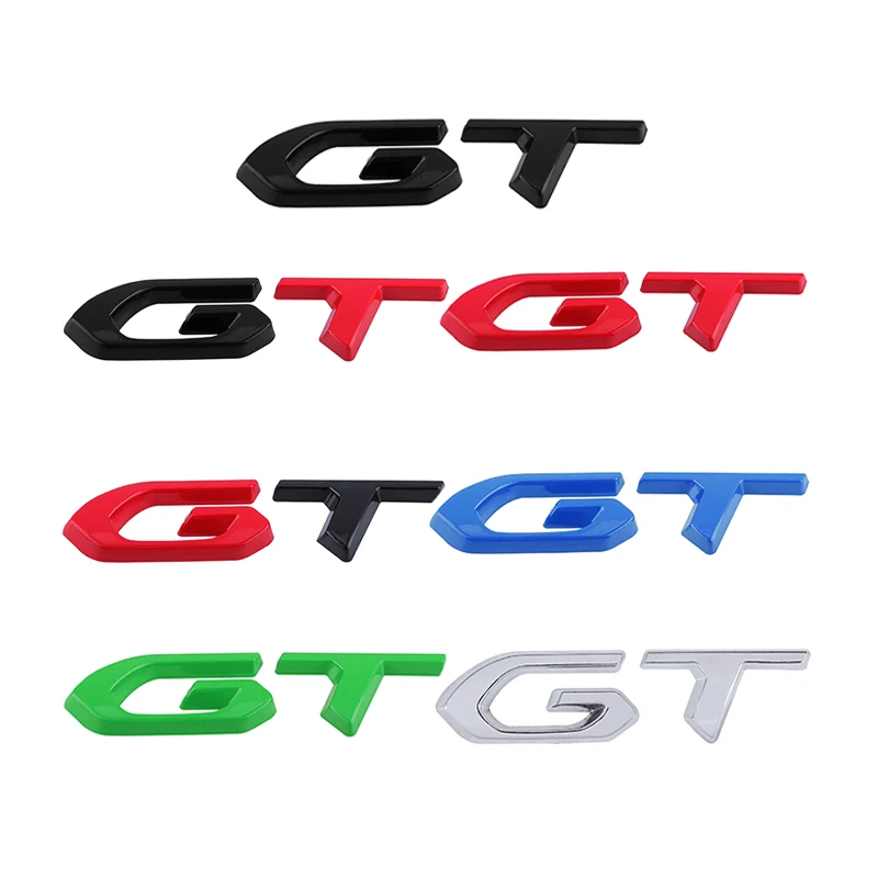 3D Metal GT Styling Logo Car Trunk Badge Emblem Sticker Accessories Suitable for All Models Decoration Car Accessories Stickers