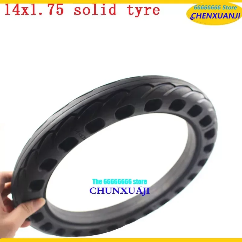 14 Inch Electric Scooter Bicycle Tire 14x1.75 Solid Tire Honeycomb Hole Explosion-proof Tyre 14*1.75 Attached Installation Video