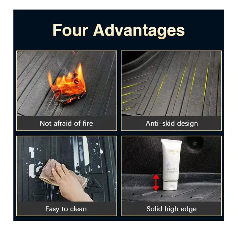 Car Trunk Mat For Zeekr 001 2021 2022 2023 2024 2025 5seat Anti-slip Trunk Storage Pads Liner Mats Carpet Car Accessories Covers