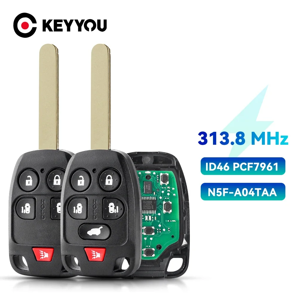 

KEYYOU For Honda Odyssey 2011 2012 2013 2014 Key N5F-A04TAA 313.8MHz ID46 PCF7961 Chip Replacement Smart Car Remote Control Key