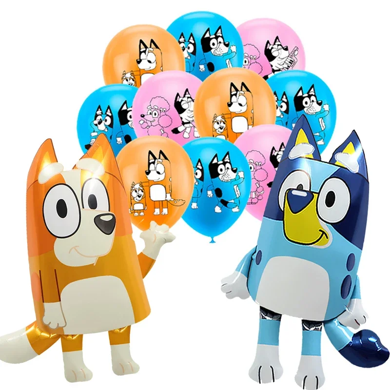 Blueys Balloons Aluminum Film Cartoon Dog Latex Balloons Cute Bingoes Family Children Game Toys Birthday Gift Baby Shower Globos