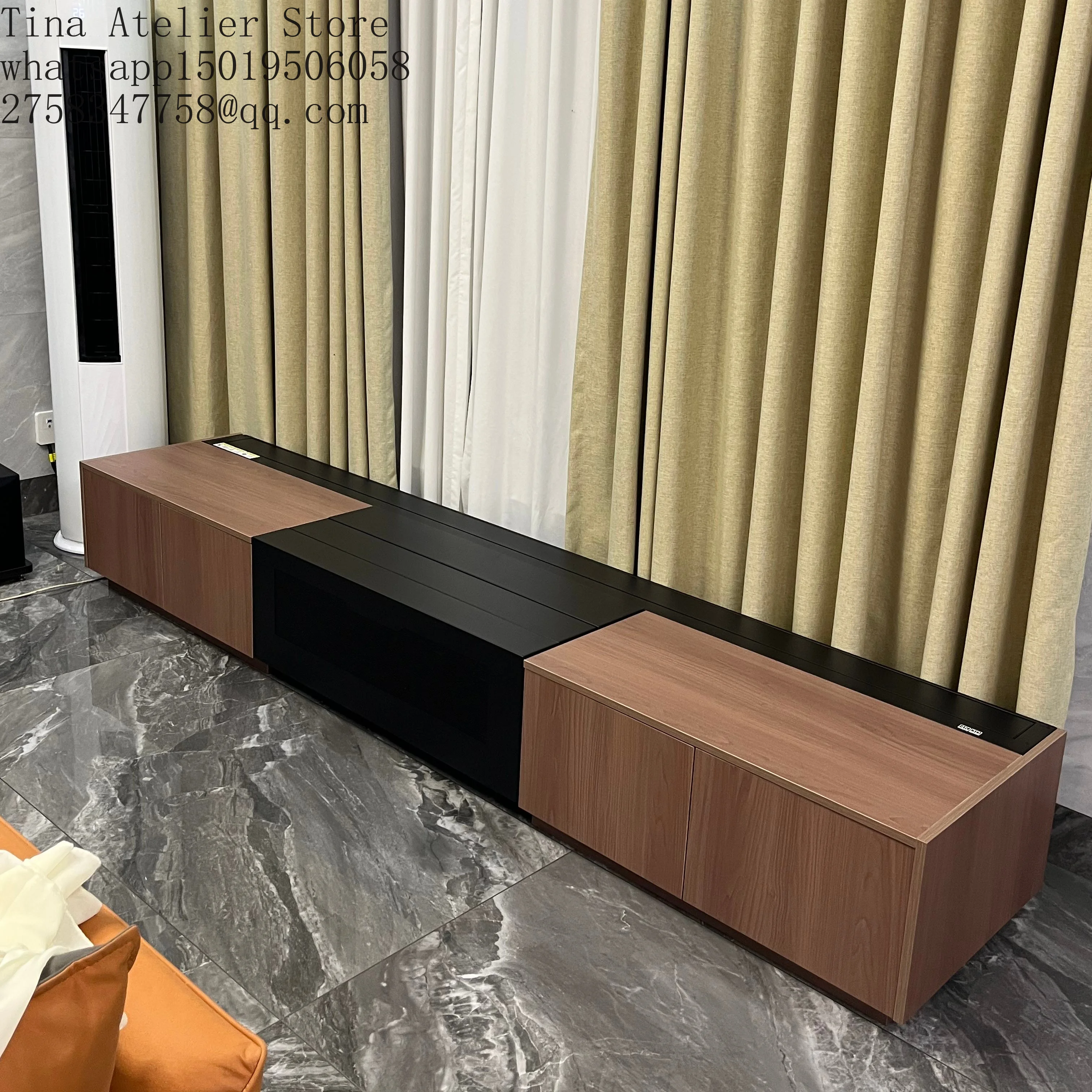100-120 Inch 4K Home Theater Motorized Floor Rising Projector Screen Integrated Cabinet for Ultra Short Throw 4K  Projector