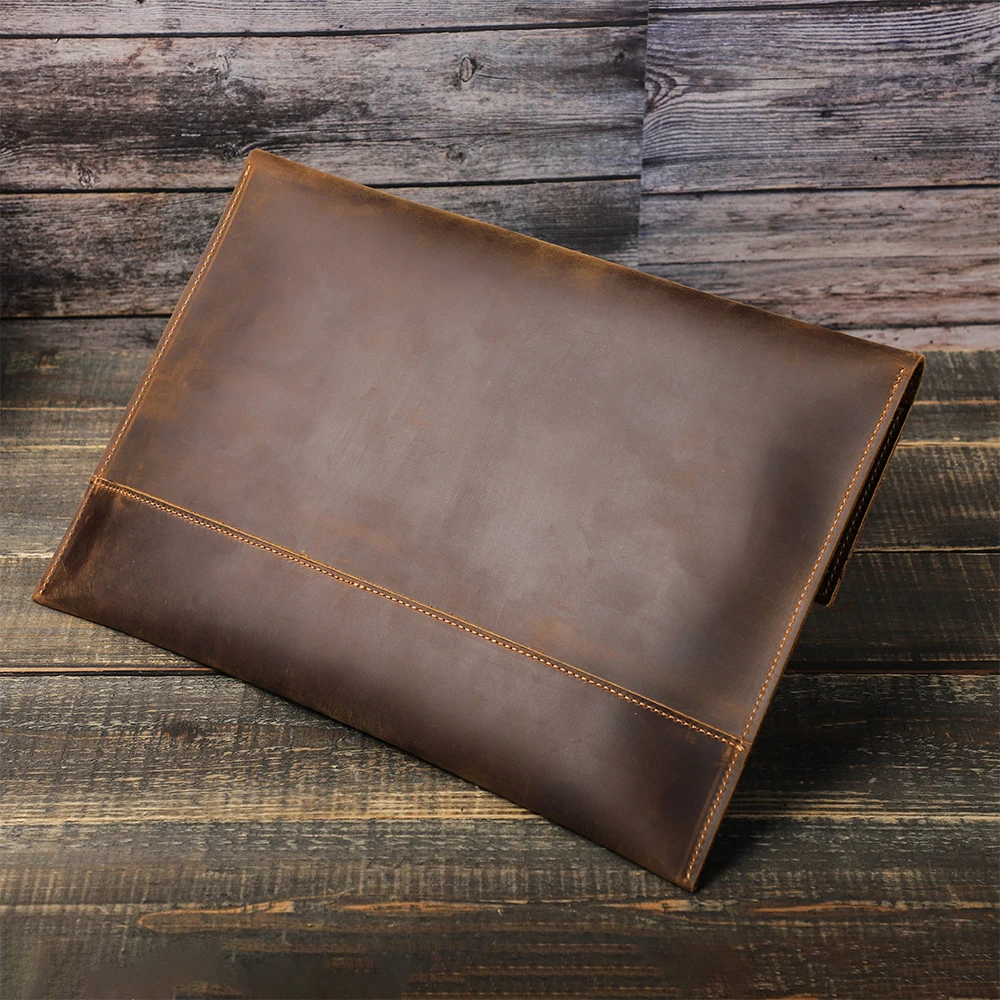 Genuine Leather Laptop Case For Macbook Air Pro M2 M3 M1 Macbook Pro 13 14 15 16 Sleeve Cover Men Notebook Computer Carrying Bag