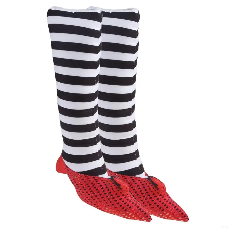 A3PA 1 زوج Halloween Evil Witch Legs Props رأسًا على عقل