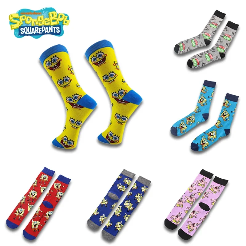 SpongeBob Patrick Funny Socks Anime Socks Fashion Men Women Kawaii Socks Breathable Cotton Sweat Absorption High Quality Sport