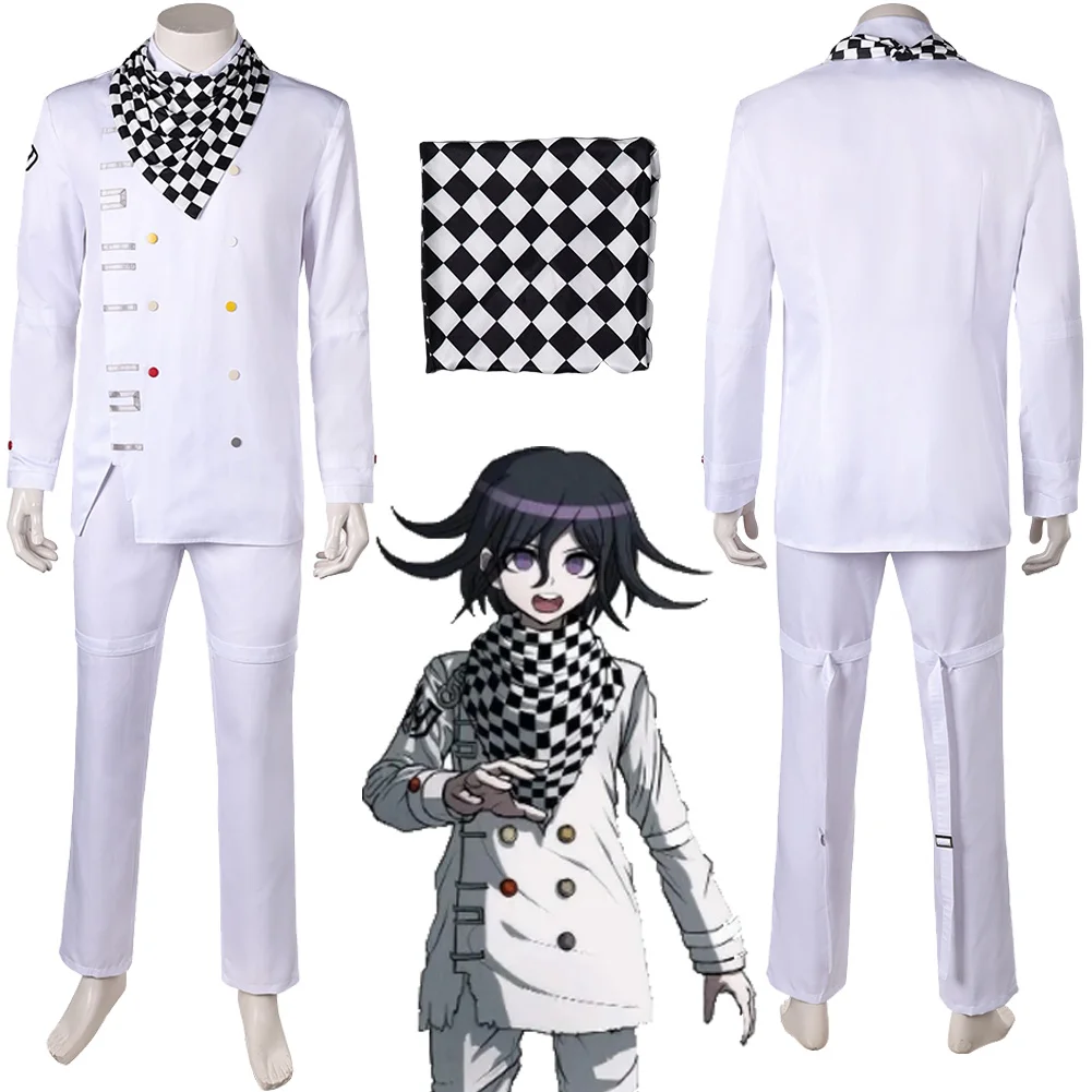 

Anime Danganronpa Kokichi Oma Halloween Party White Shirt Disguise Roleplay Suit For Men Male Adult