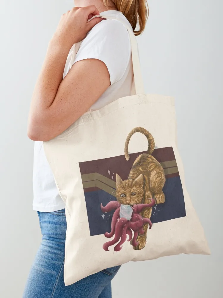 

Orange cat flerken Tote Bag shopping bag logo canvas tote eco bag folding foldable reusable