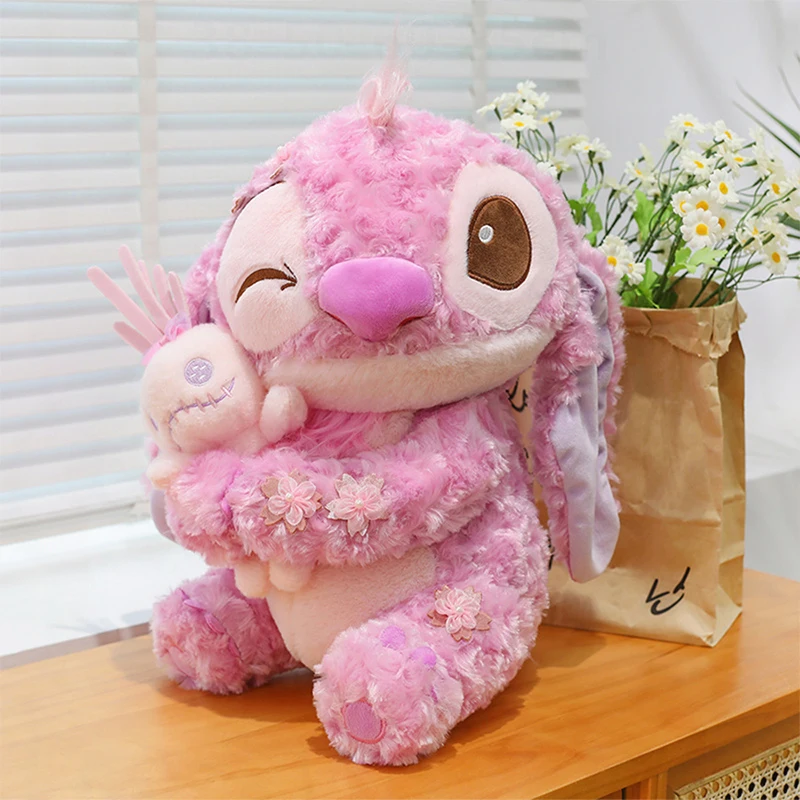 

Disney Kawaii Sakura Stitch плюшевая игрушка мягкая кукла милый ангел детский подарок для детей день рождения, Рождество, большая подушка, мягкий плюшевый мишка