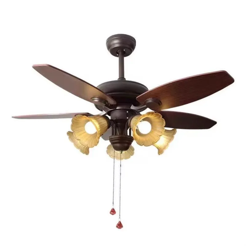 غرفة نوم غرفة المعيشة عكسها موتور التحكم عن بعد نمط مروحة السقف مع صمام ثنائي باعث للضوء ضوء صامت 6 سرعات