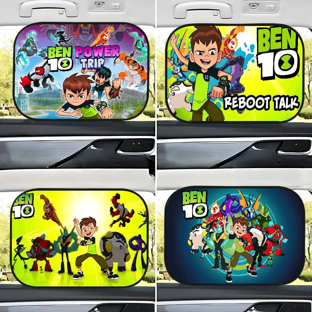 

B-Ben10 Cartoon Window Sun Shade Windscreen Sunshade UV Protection Auto Sun Visor Car Window Electrostatic Film