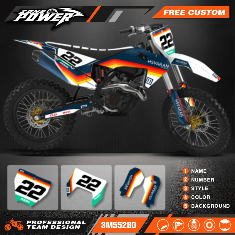 Powerzone Motorcycle Graphics Decals Sticker Kits for Husqvarna TE FE 2020 2021 2022 2023 TC FC  2019 2020 2021 2022 85