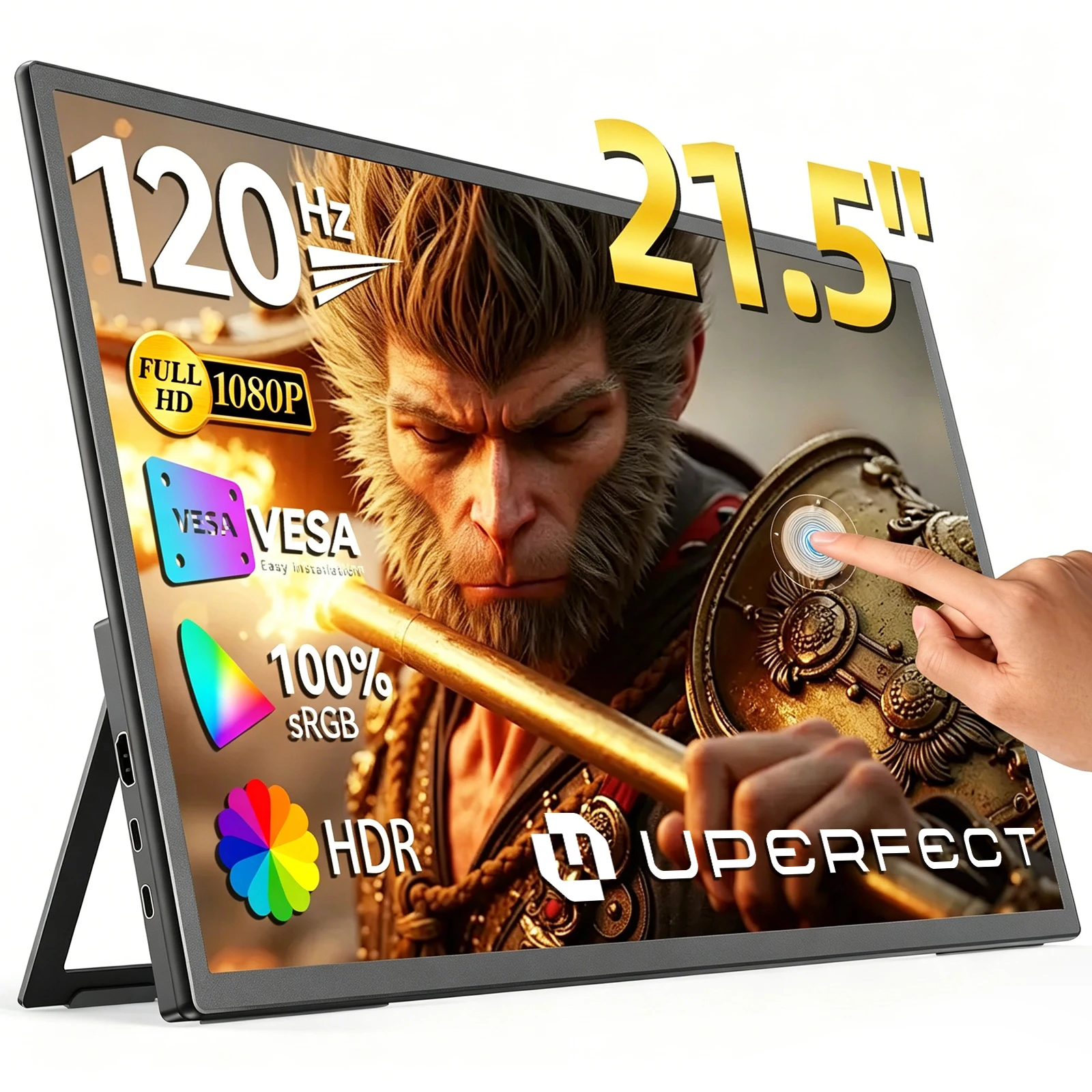 Monitor Portátil Uperfect 18,5 Polegadas Touch Screen Ips Audio Estéreo Monitor Portátil Uperfect 18,5 Polegadas Touch Screen Ips Audio Estéreo