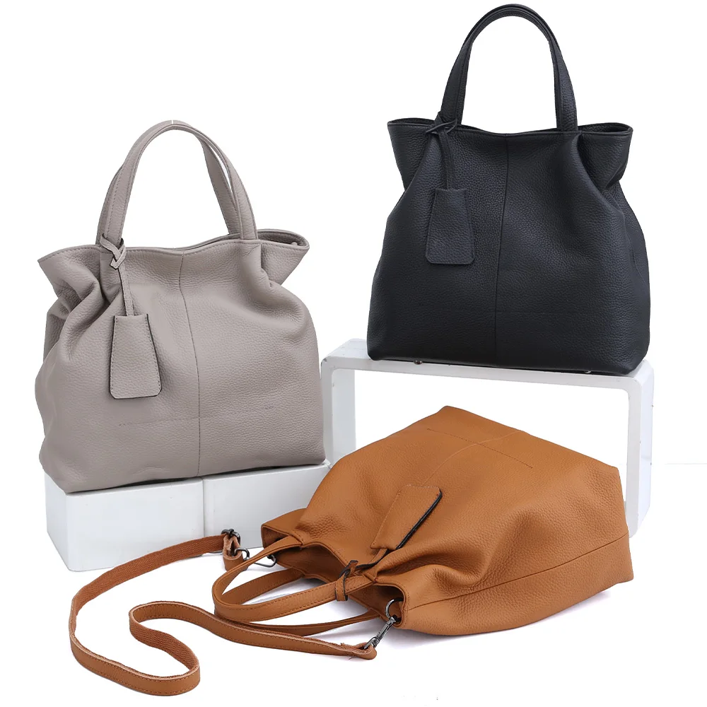 Zency Women's Genuine Leather Bag Ladies Shoulder Bag Casual Shopper Crossbody Large Tote Bag
