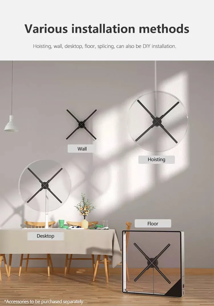 Equipamento holograma do ventilador do diodo emissor de luz da exposição holográfica de TFL 100CM 3D