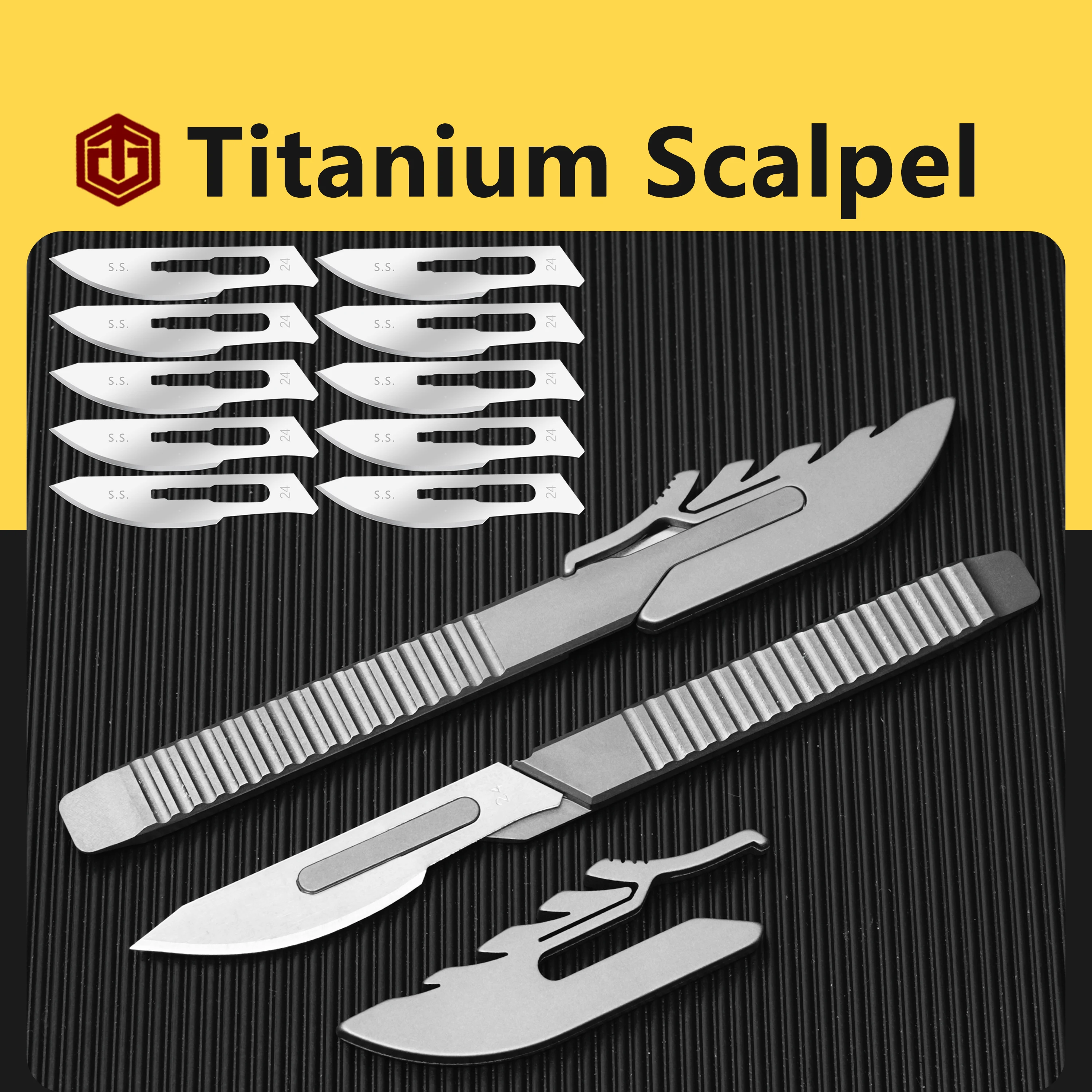 

Titanium Alloy Scalpel #24 Stainless Steel Surgical Blade Metal Carving Knife Multifunctional DIY Handmade Cutting Tools