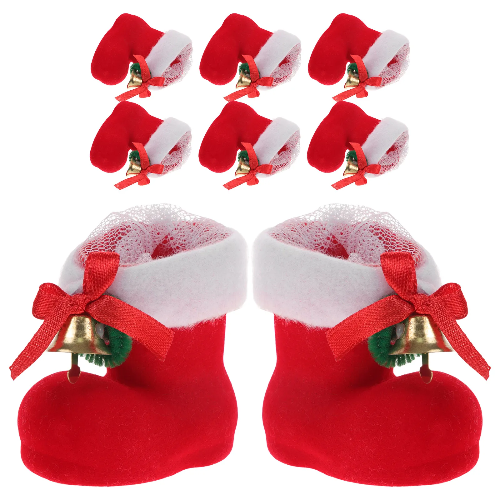 

8 Pcs Candy Holder Christmas Stockings Shoes Pendant Decor Supplies Sweets Boot for