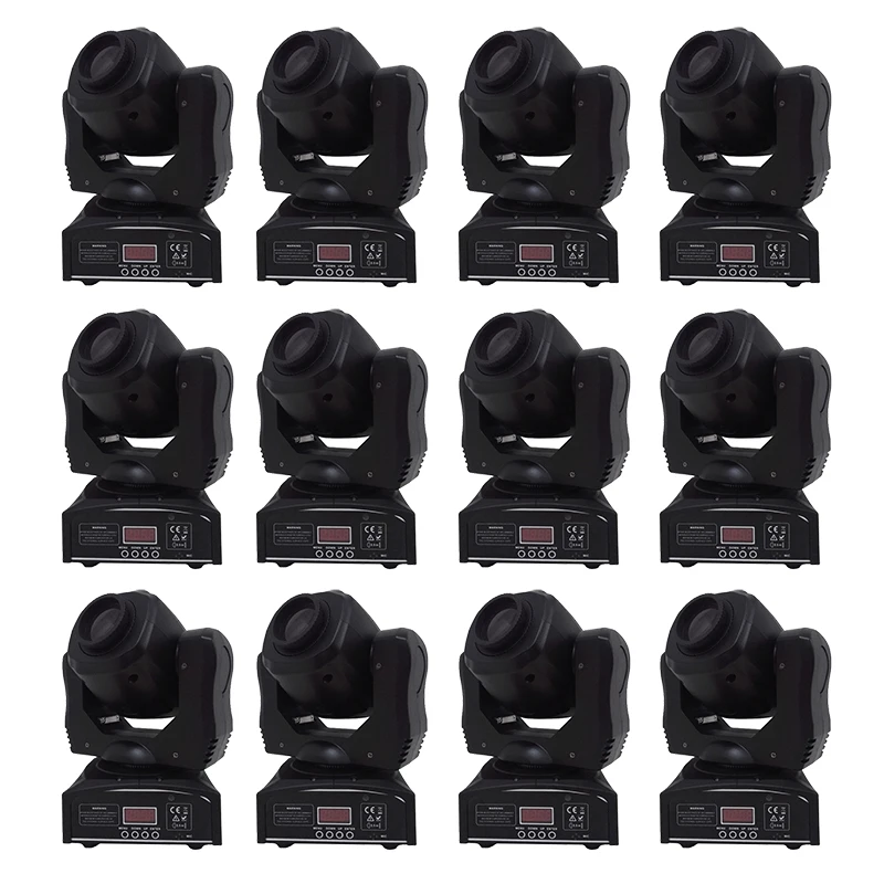 12pcs/lot Mini Spot 60W LED Moving Head Light With 8 Gobos Plate&Color Plate High Brightness DMX512 Moving Head DJ Gobo Lights