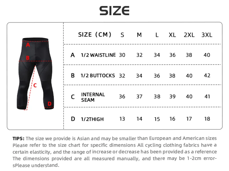 Ykywbike 3/4 radhose männer rennrad strumpfhose sommer radsport shorts fahrrad 3/4 hose pro team radfahren – Detail 1