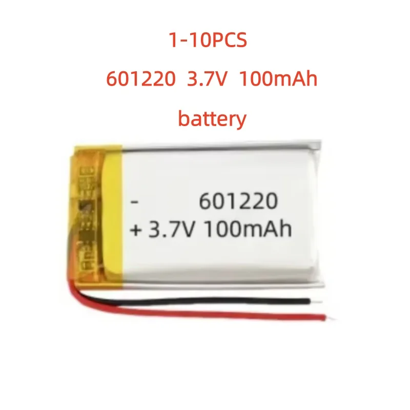 

1-10 PCS New 601220 3.7V 100mAh Battery For Headset video pan watch Mp3 Bluetooth Headphone Recorder Pen Replacement