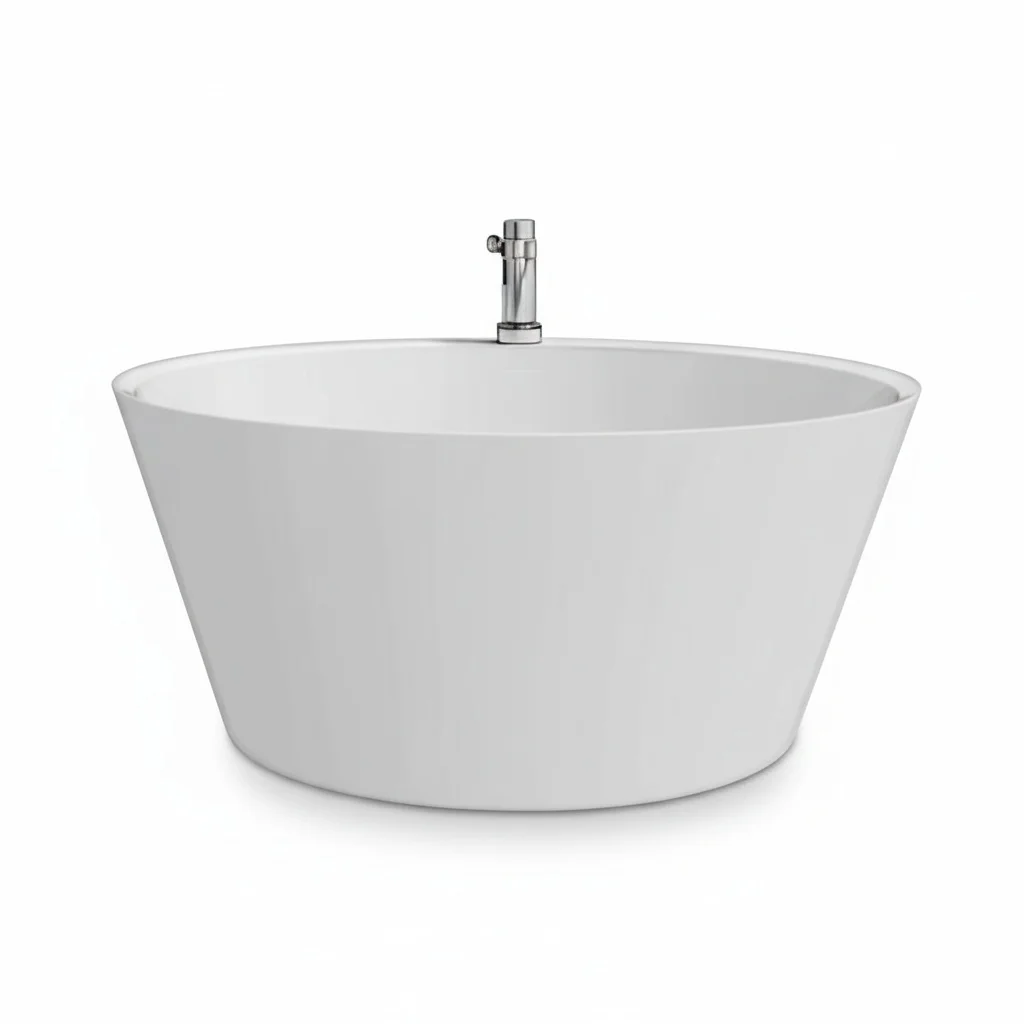 

Freestanding Acrylic Bathtub, 1350x1350x600mm/53x53x24inch, Modern Soaking Tub, CE cUPC, Waterfall Corner Drain Bathtub