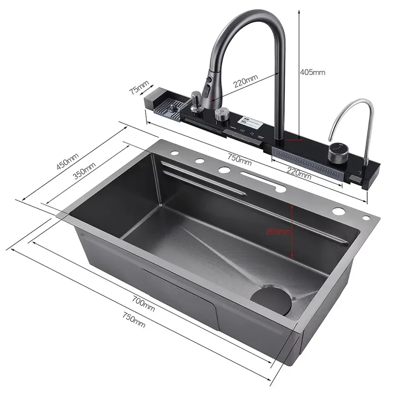 FY 304 Stainless Steel Undermount Kitchen Sink Heavy Duty Single Bowl Commercial Grade For Home Restaurant Bar Durable