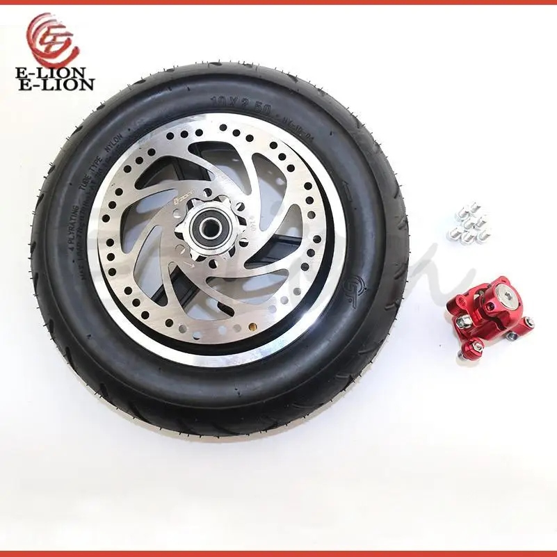 

10X2.50 10 Inch Electric Scooter Wheels 10X2.50 with Disc Brake and with Wheel Hub Disc Brake Set Hollow Tyre