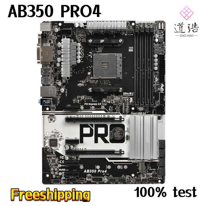 

For Asrock AB350 Pro4 Motherboard 64GB M.2 HDMI PCI-E3.0 Socket AM4 DDR4 ATX B350 Mainboard 100% Tested Fully Work