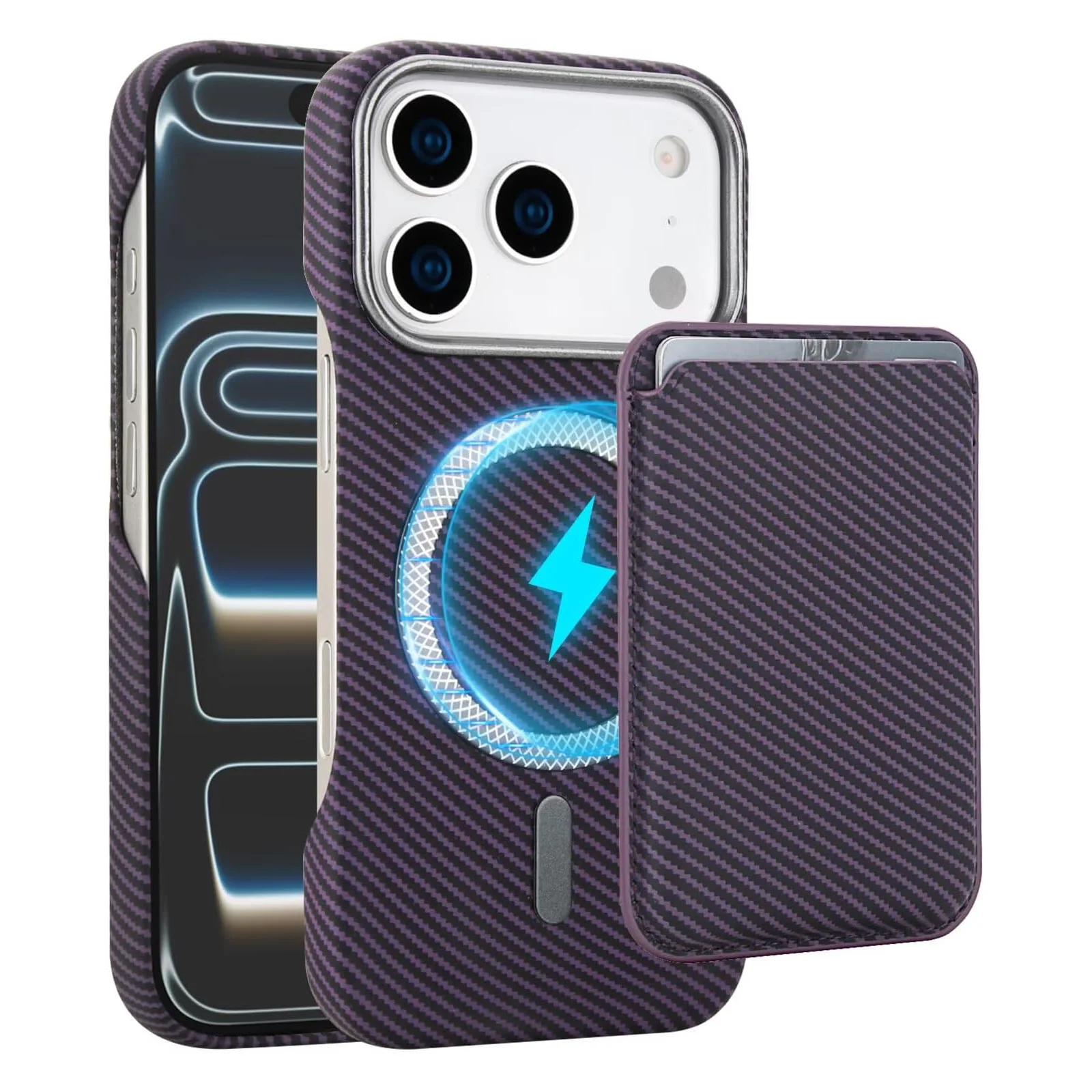 

For iPhone 17 Pro Max/17 Pro/17 Air/17 Magnetic Card Wallet Case - Wireless Charging Shockproof Anti-Scratch Cover