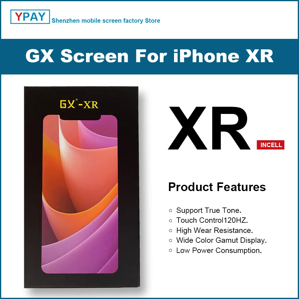 GX Screen For iPhone XR LCD Display Touch Screen Digitizer Assembly Tested No Dead Pixel Replacement LCDs Support True Tone