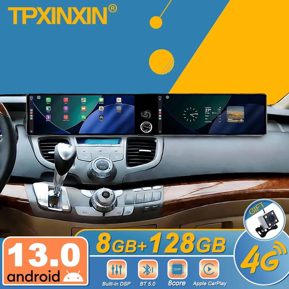 Car Accessories Radio For Honda Odyssey 2005-2010 Android Auto GPS Navigation Multimedia Stereo Receiver Head Unit Offline Maps