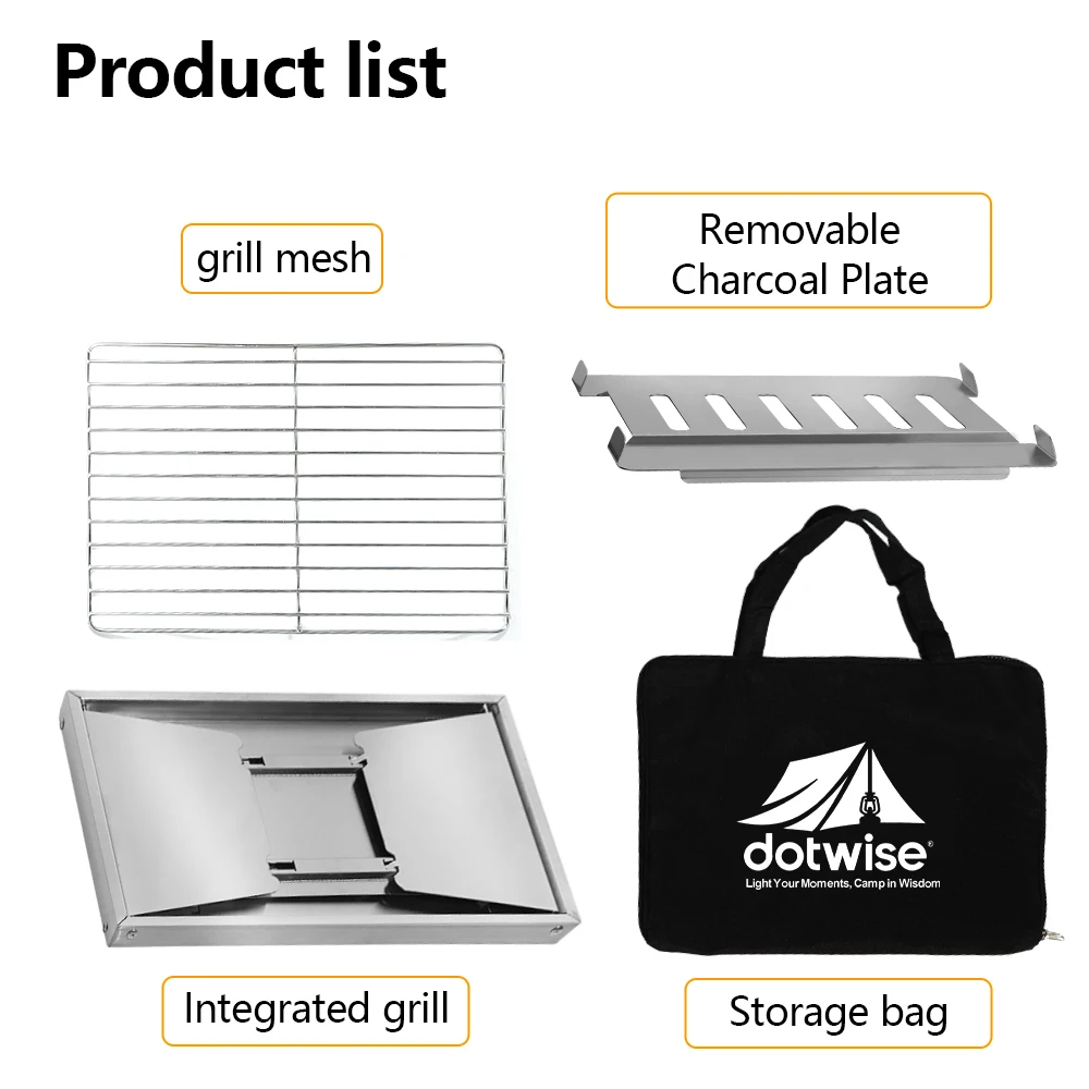 304 الفولاذ المقاوم للصدأ شواية باربيكيو المحمولة موقد خارجي IGT الجدول موقد للطي الحطب موقد الشواء موقد للتخييم