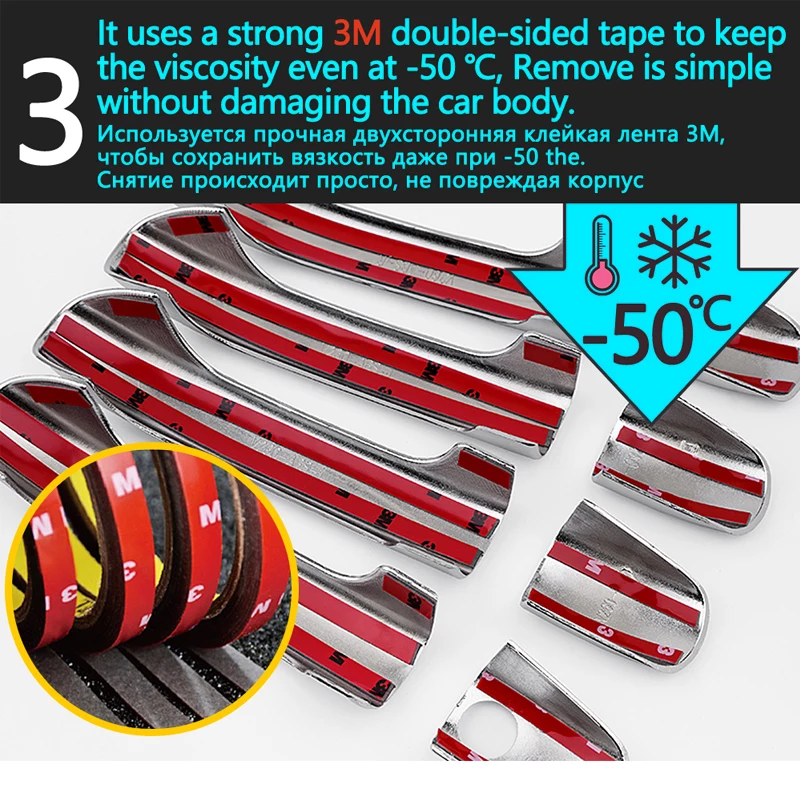 for Audi A5 8T 8F 2008~2016 Chrome Smart Door Handle Cover Car Exterior Decorate Style Accessories Protective Film Stickers Trim