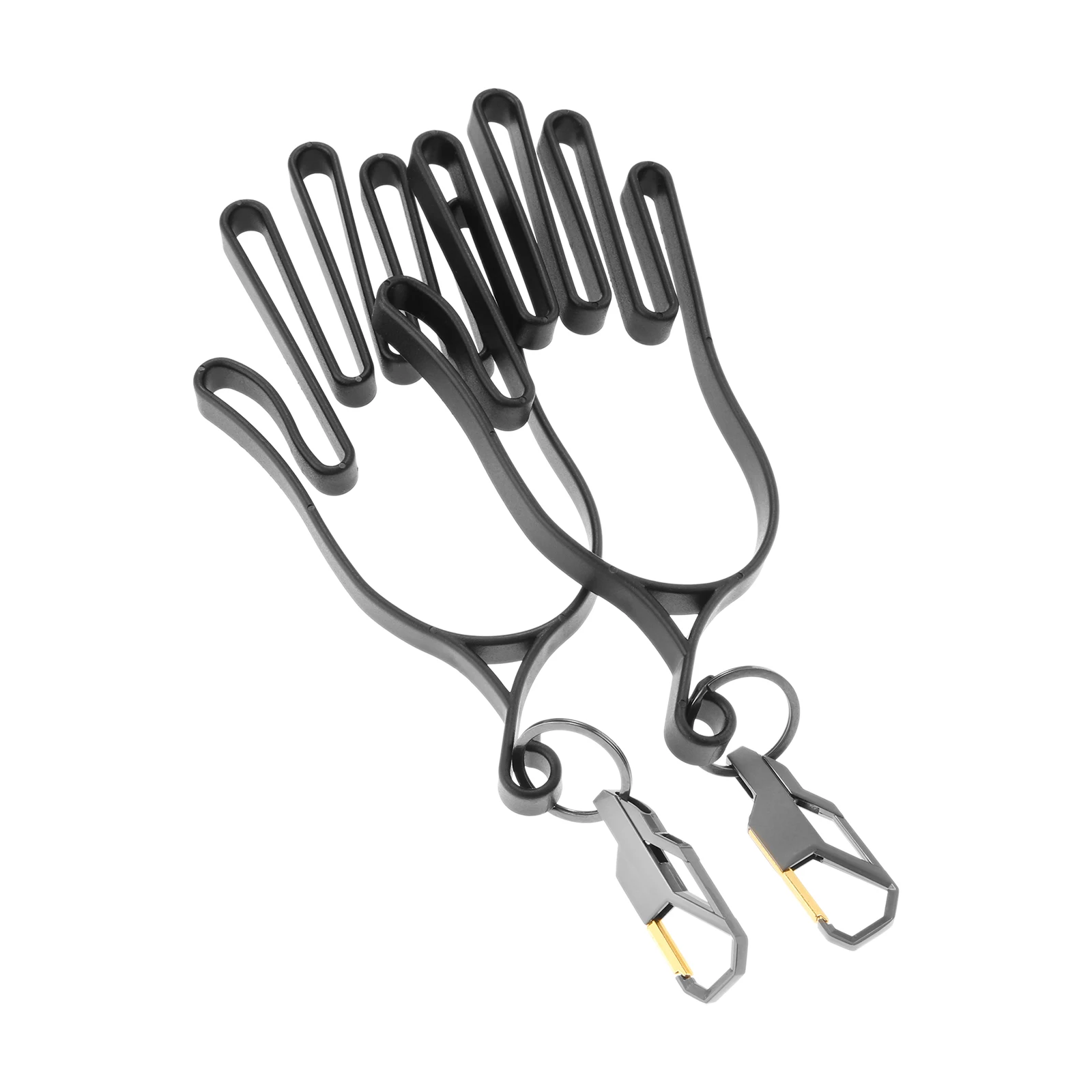 2Pcs Golf Gloves Hanger Stretcher Hand-shaped Holder Keeper Dryer Tool Rack with Metal Buckle Keychain Carabiner Hanging Hooks